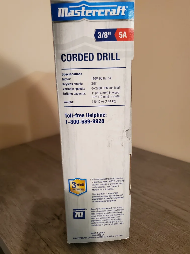 Mastercraft Corded Drill image indicator(3)