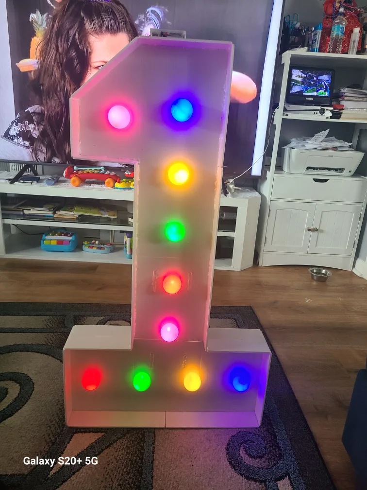 Number 1 Light Up Sign - 42 Inches Tall thumbnail
