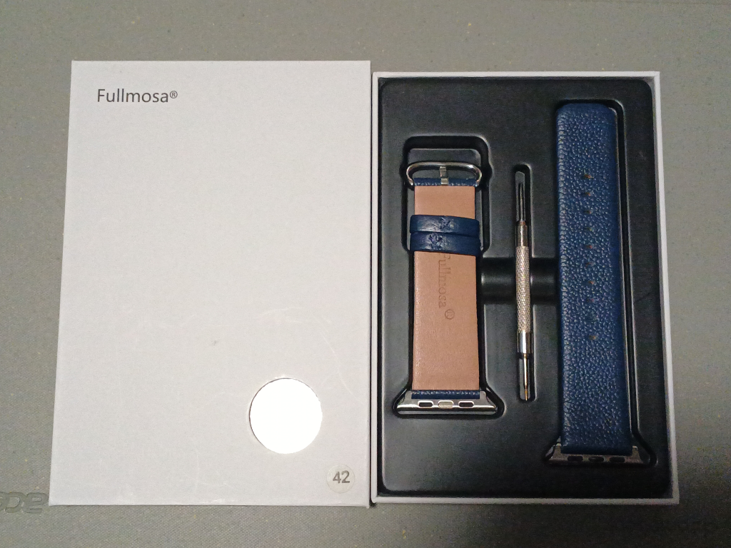 Navy Leather Apple Watch Band 42mm