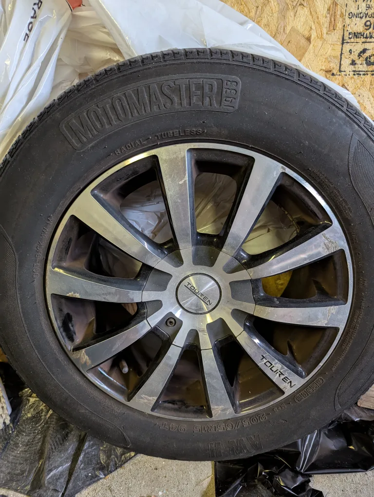 FAST SALE - 4X Touren Wheel with Motomaster Tire - 205/65R15 image indicator(3)