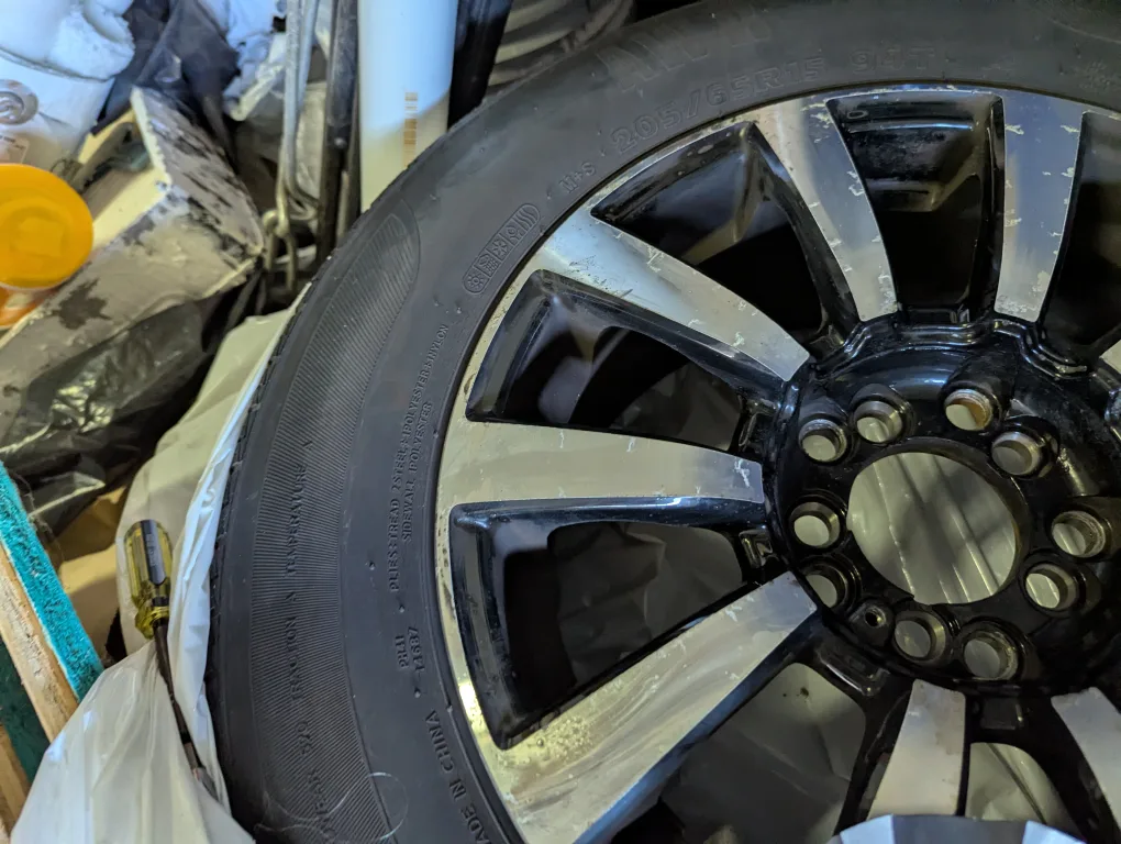 FAST SALE - 4X Touren Wheel with Motomaster Tire - 205/65R15 image indicator(4)