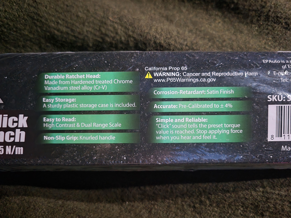 EPAuto 3/8-Inch Drive Click Torque Wrench - photo 2