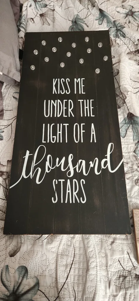 Kiss Me Under The Light Of A Thousand Stars Sign thumbnail