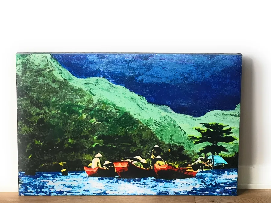 Original Ingrid Dion painting of an Asian Coast. 24 x 36 inches image indicator(3)