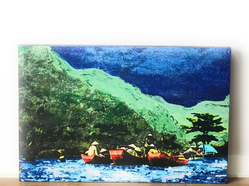 Original Ingrid Dion painting of an Asian Coast. 24 x 36 inches image indicator(4)