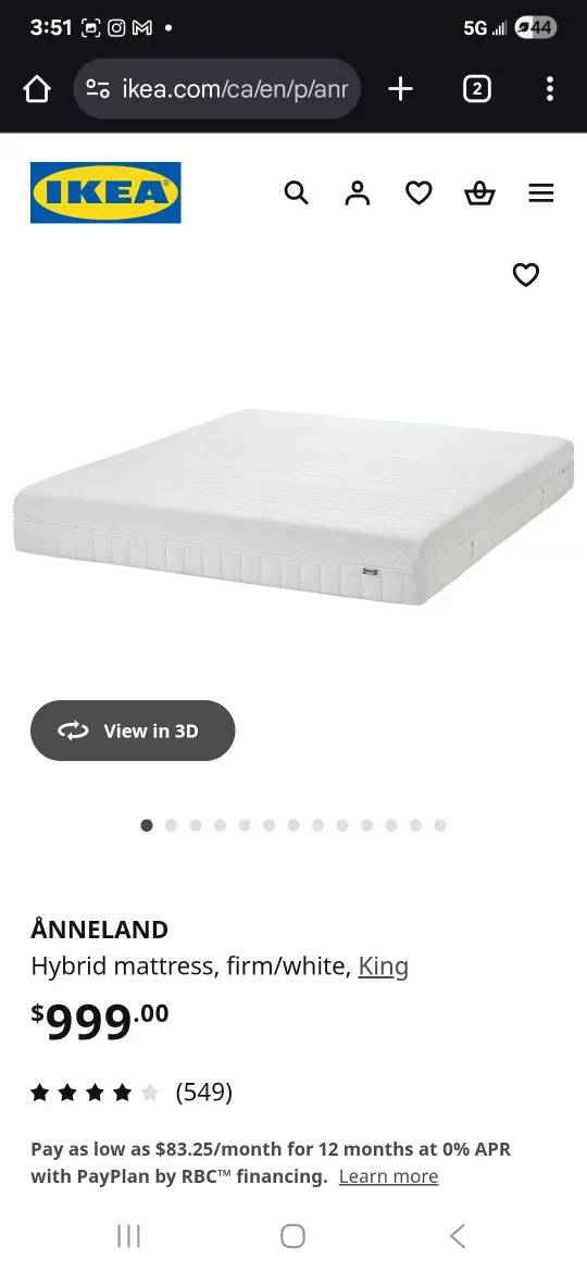 IKEA ÄNNELAND King Mattress - Like New! image indicator(3)