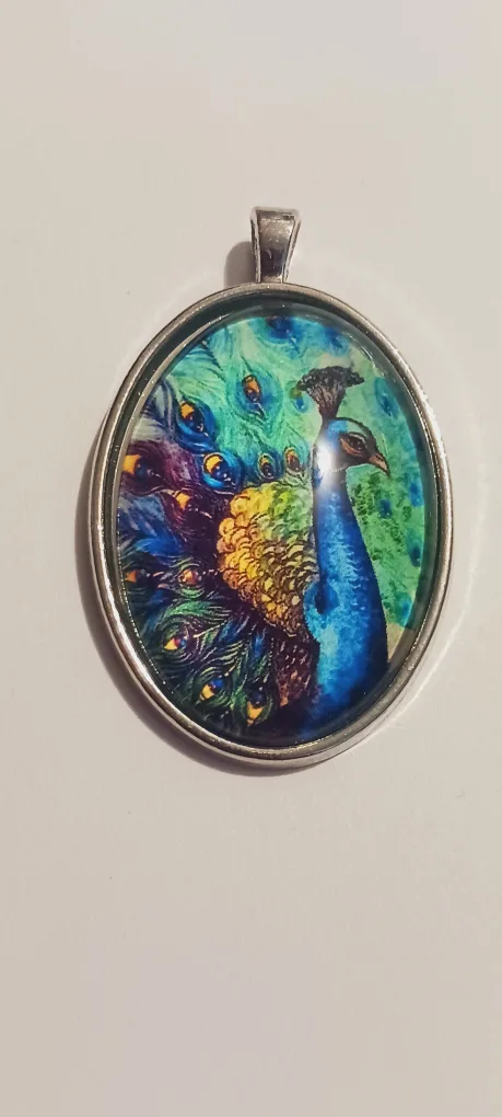 Gorgeous Colorful Peacock  🦚  Pendant thumbnail