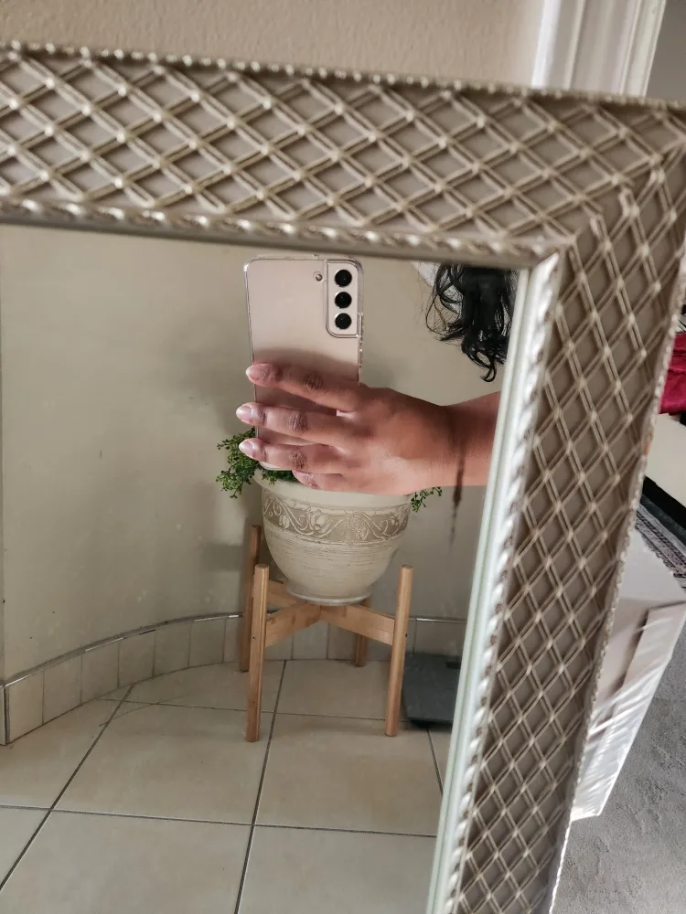 Patterned Framed Mirror 31" x 38" 🇨🇦 image indicator(2)