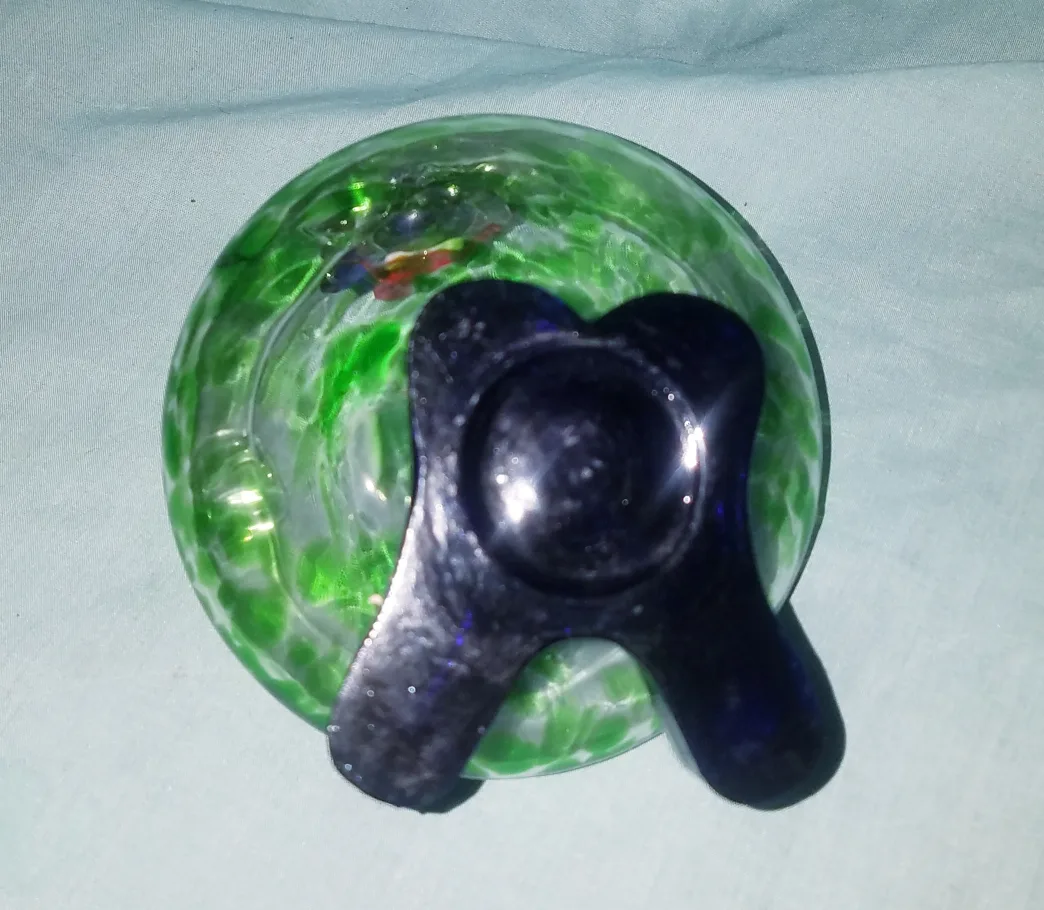 Vintage Antique Murano Art Blown Glass Clown Dog Ashtray image indicator(8)