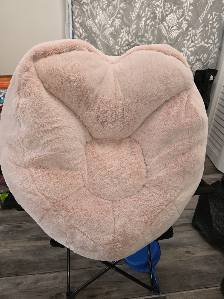 Pink Faux Fur Bean Bag Chair