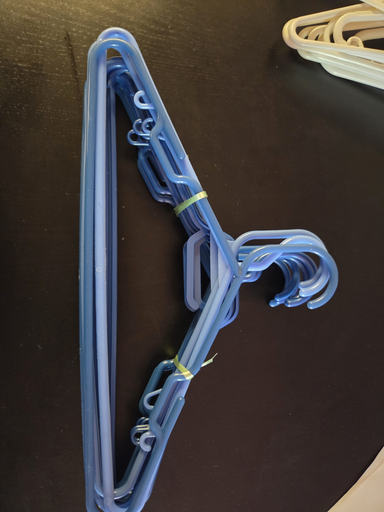 10 Blue Plastic Clothes Hangers