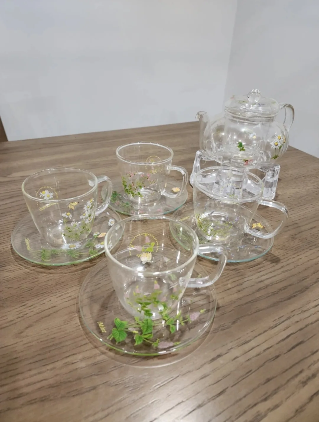 Glass Tea Set with Floral Design thumbnail
