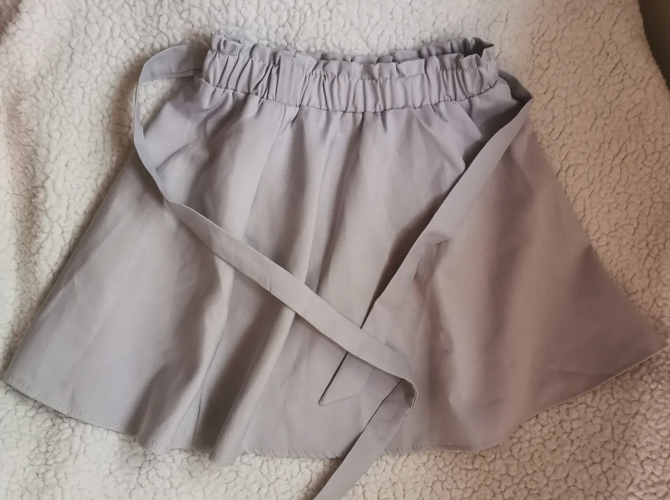 Grey Mini Skirt with Tie Waist thumbnail