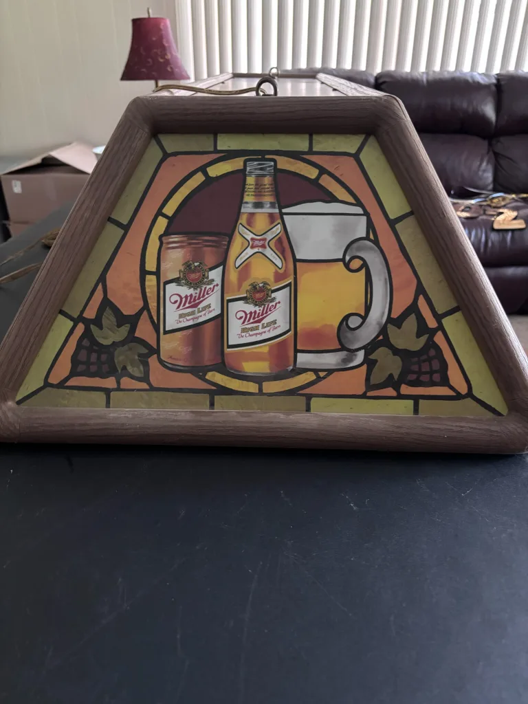 Miller Vintage Plastic Pool Table Hanging Lamp (NEW) image indicator(2)