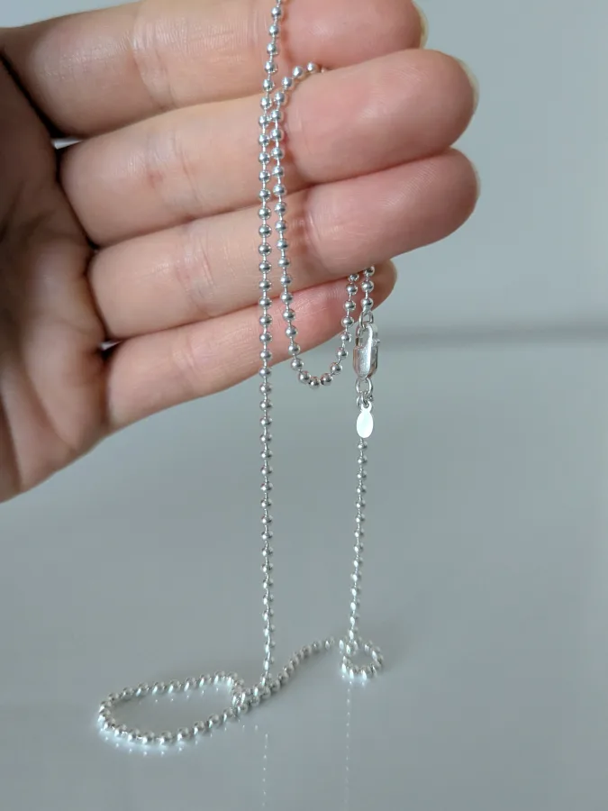 925 Sterling Silver Ball Chain Necklace thumbnail