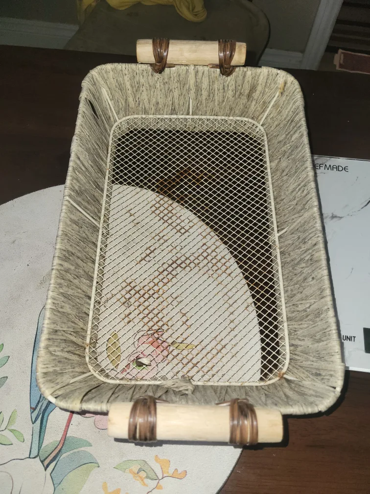 Woven Basket with Metal Grid thumbnail