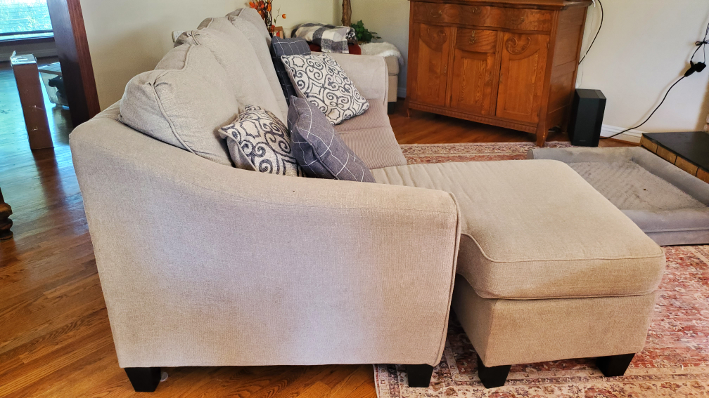 Beige Sectional Sofa with Chaise Lounge - photo 3