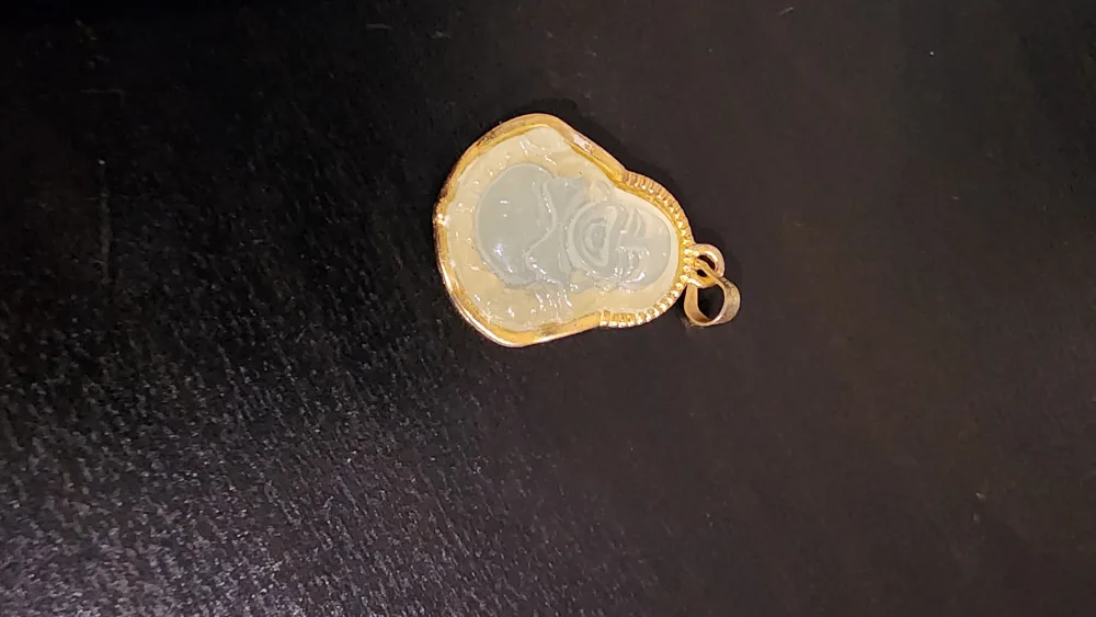 Jade Buddha Pendant with Plated Gold thumbnail