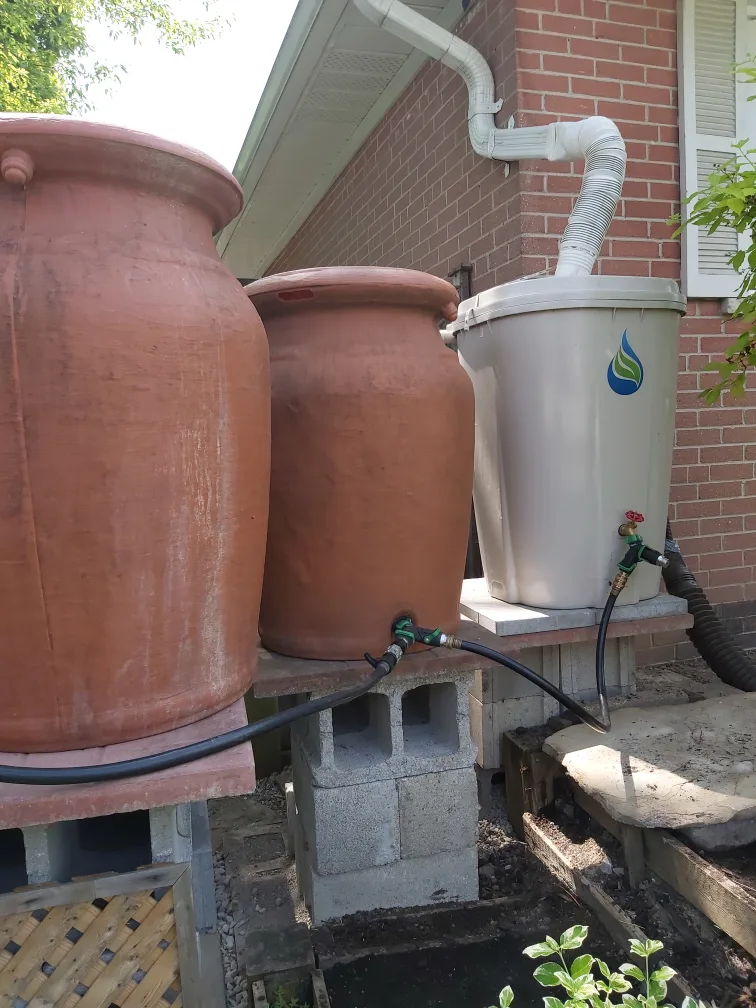 3 rain barrels,  Urne shaped. thumbnail