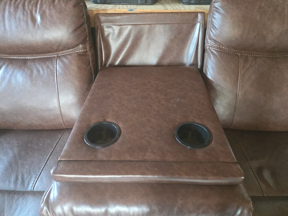Brown Leather Reclining Sofa image indicator(3)