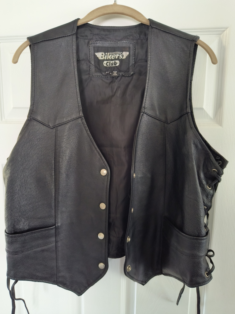 women's Biker's Club Leather Vest, Size M