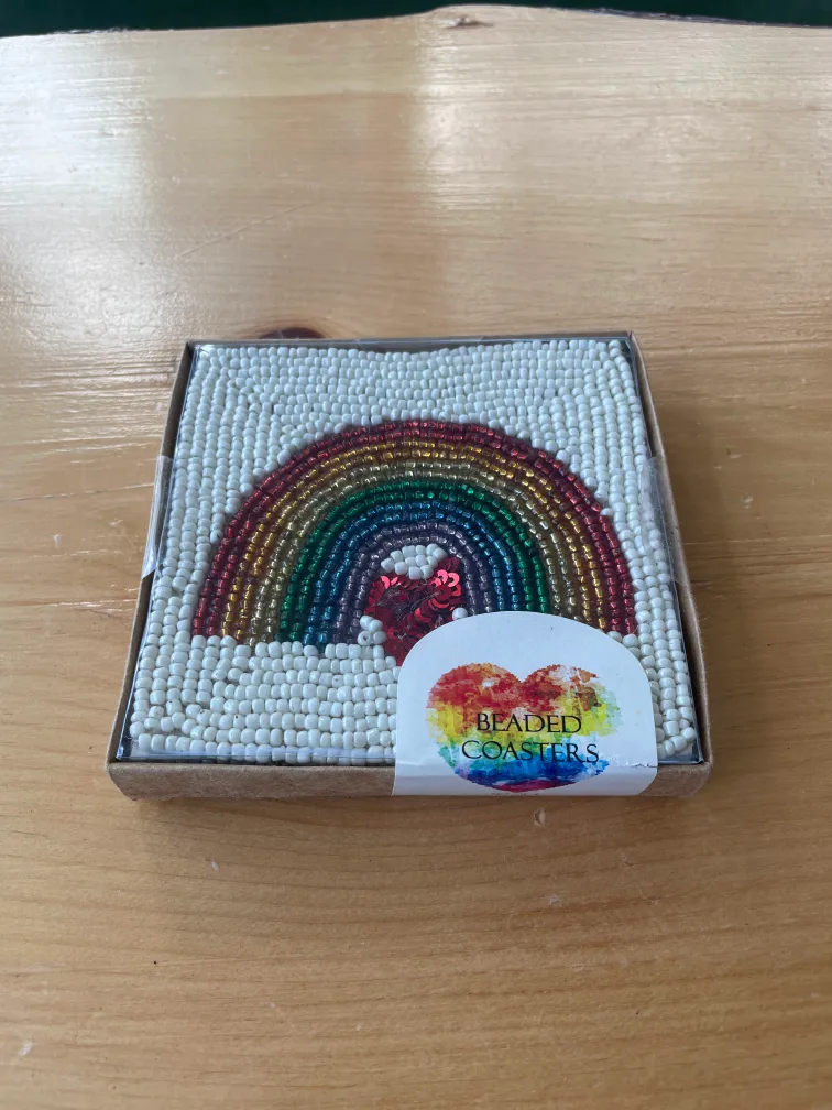 Beaded Coasters - Rainbow Design thumbnail
