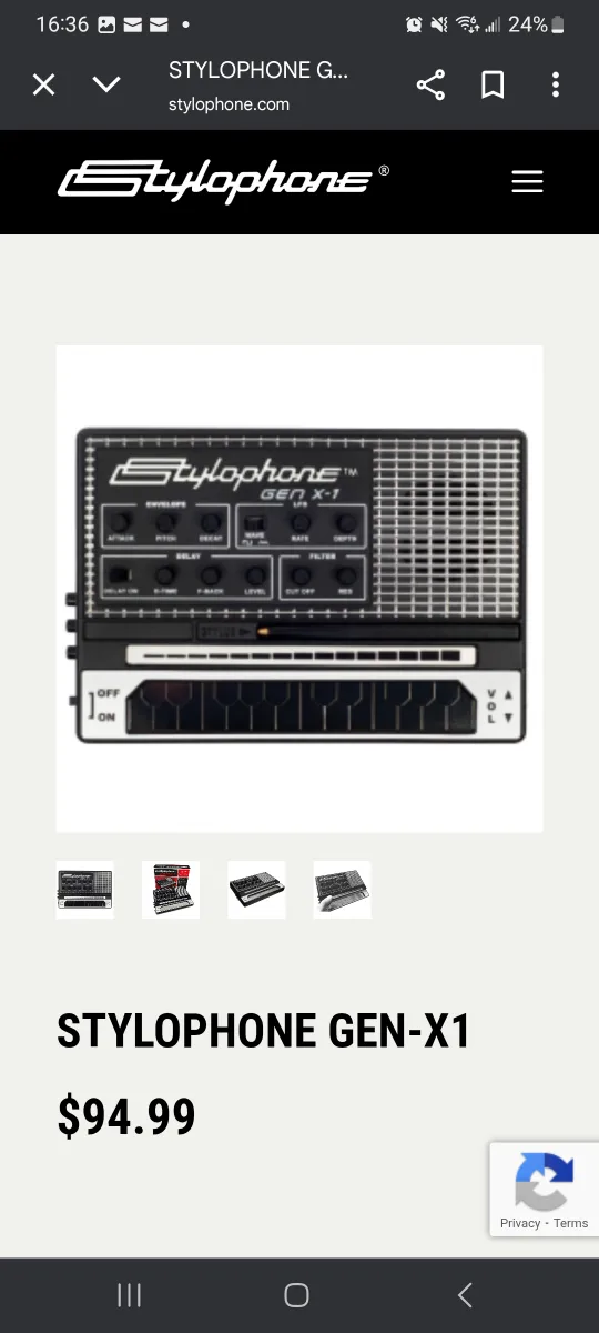 Stylophone GEN X-1 Portable Analog Synthesizer - Black thumbnail