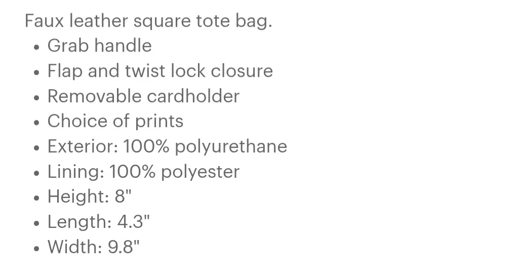 Ardene Faux Leather Square Tote Bag - New image indicator(3)