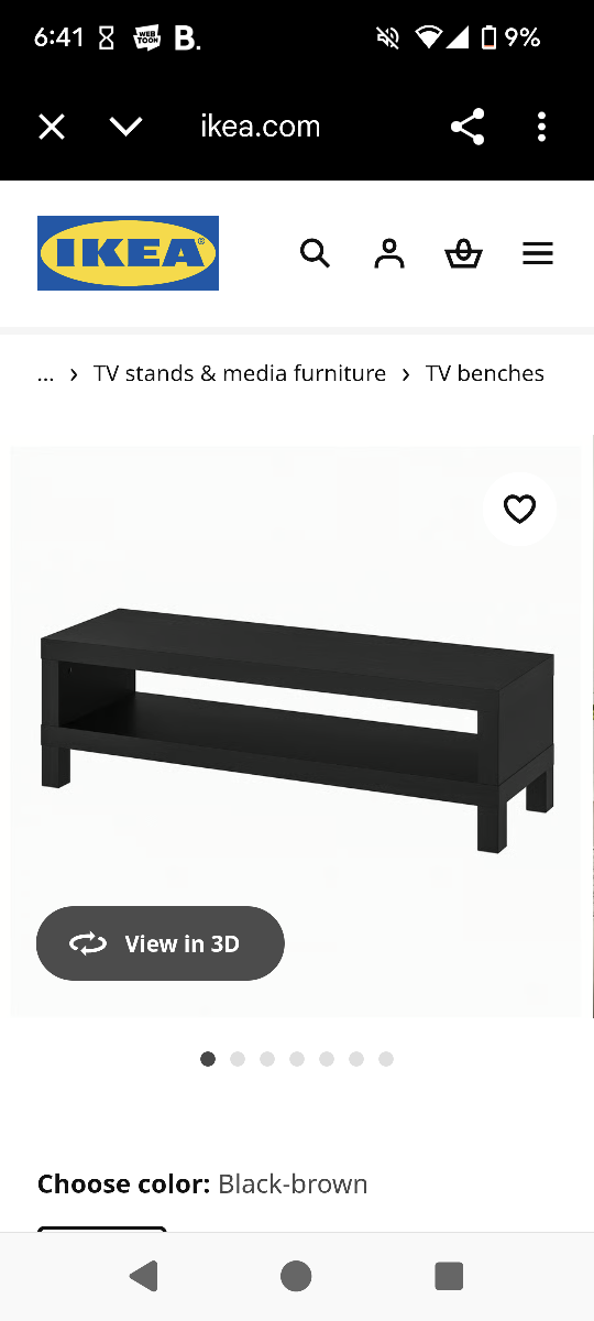IKEA Lack TV Bench - Black-Brown
