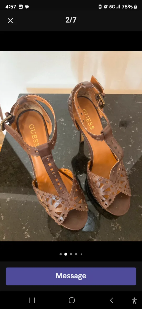Guess Brown Heels, Size 7.5 thumbnail