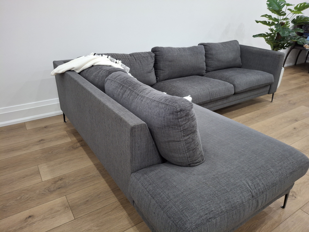 Grey Sectional Sofa with Chaise Lounge - photo 4