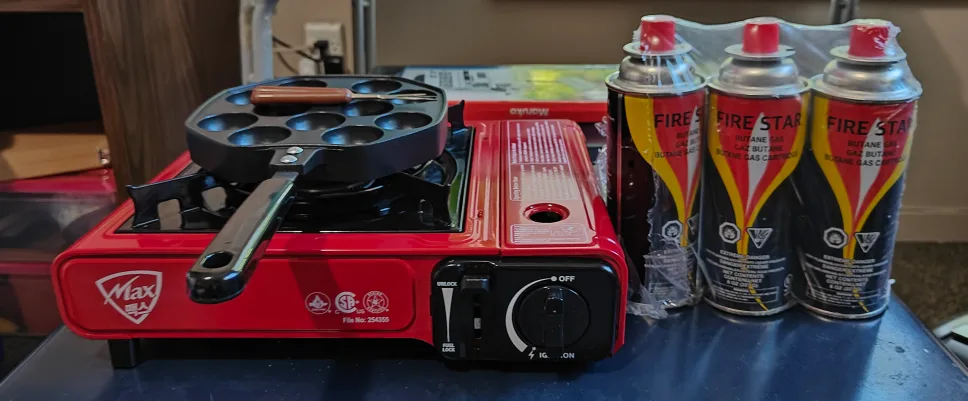 Max Portable Butane Stove with Takoyaki Pan & Fuel image indicator(3)