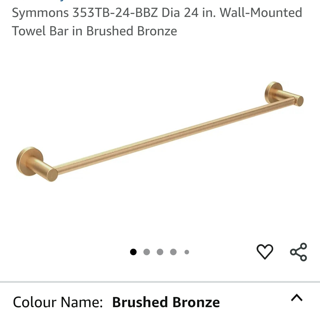 Symmons 353TB-24-BBZ Dia 24 in. Wall-Mounted Towel Bar