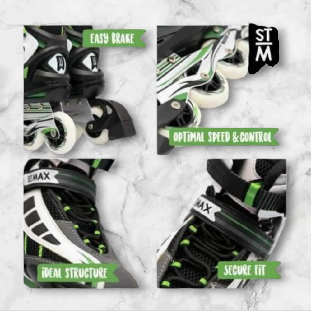 ST Max Inline Skates - Black, White, Green image indicator(5)