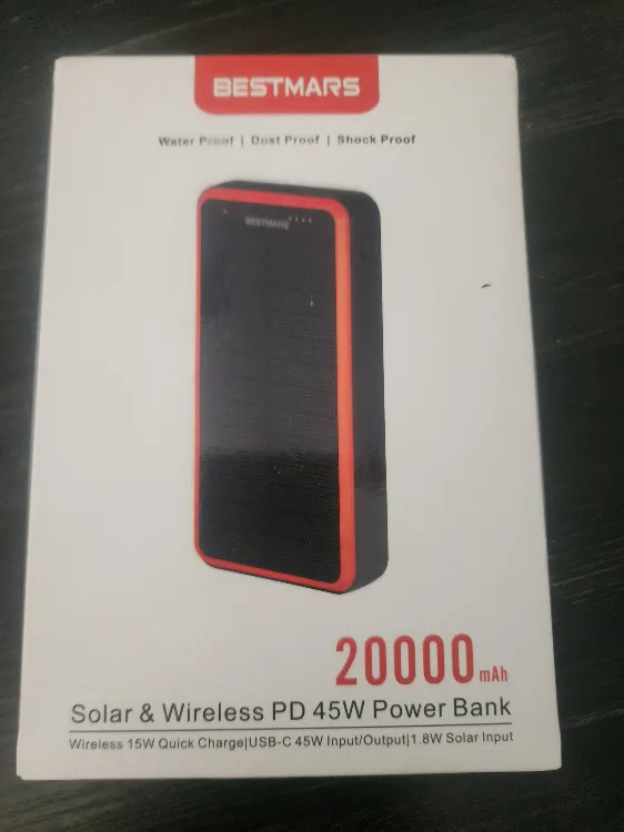BESTMARS 20000mAh Solar & Wireless PD 45W Power Bank thumbnail