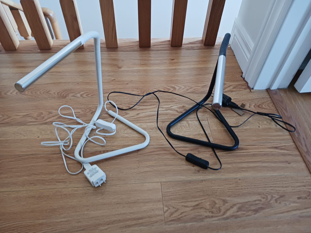 2 IKEA Adjustable Desk Lamps - White and Black