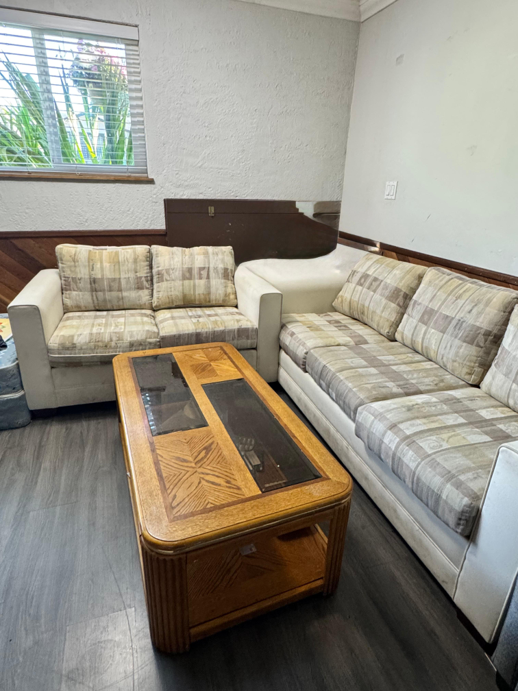 Vintage Sofa Set with Coffee Table