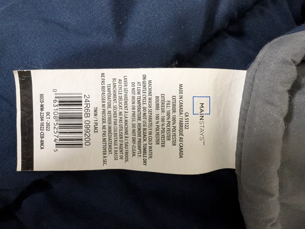 Mainstays Twin/1 Place Comforter - Navy Blue/Grey image indicator(3)