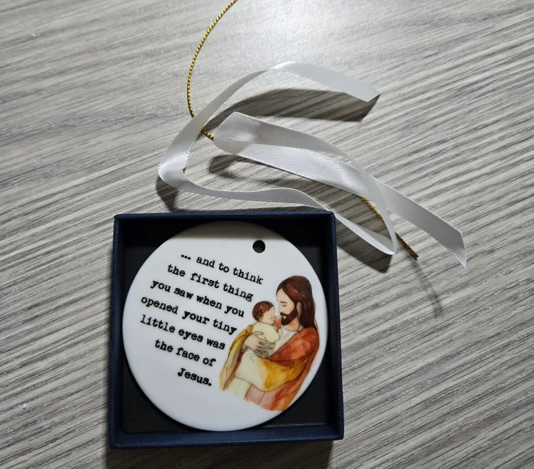 Miscarriage Ceramic Ornament Christmas-Stillborn Jesus 🥕 thumbnail