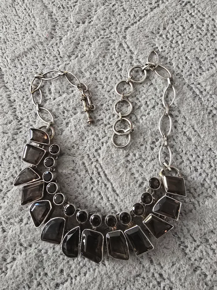 Faceted Smoky Quartz & Sterling Silver Necklace thumbnail