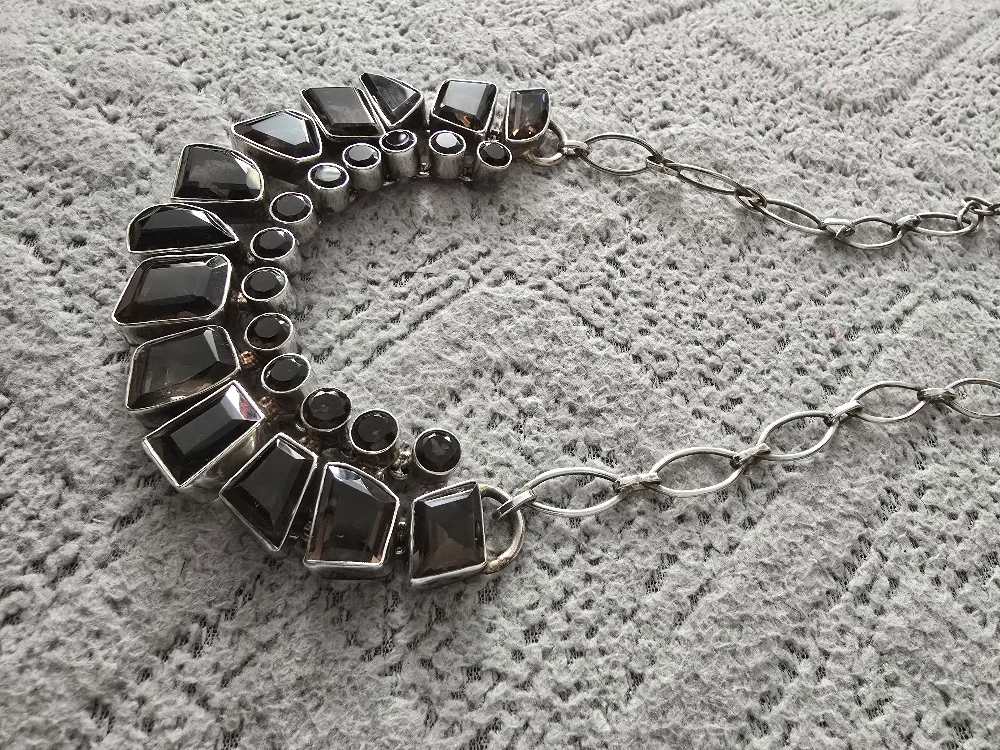 Faceted Smoky Quartz & Sterling Silver Necklace image indicator(2)