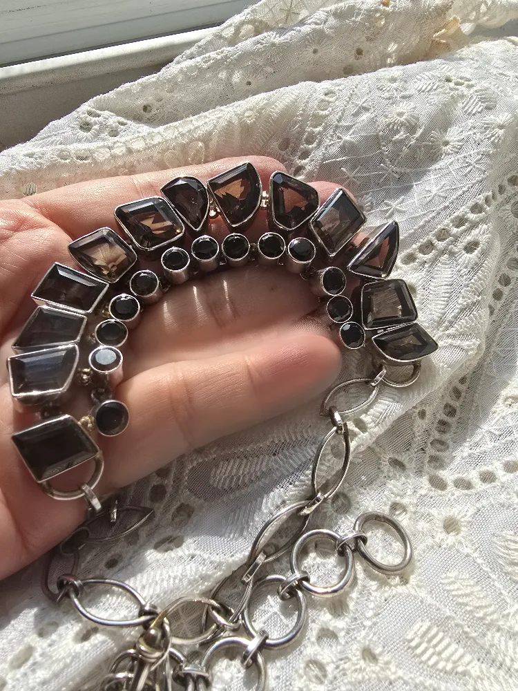 Faceted Smoky Quartz & Sterling Silver Necklace image indicator(3)