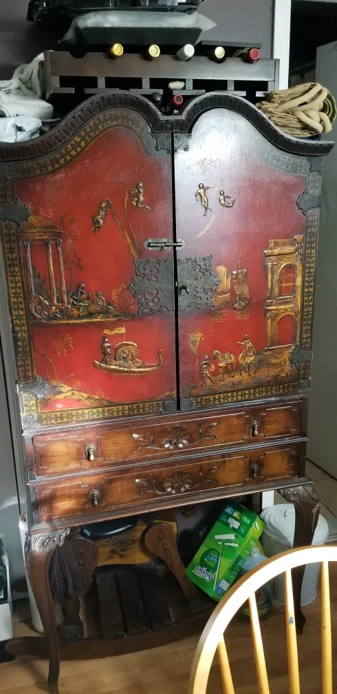 Antique Painted Armoire thumbnail
