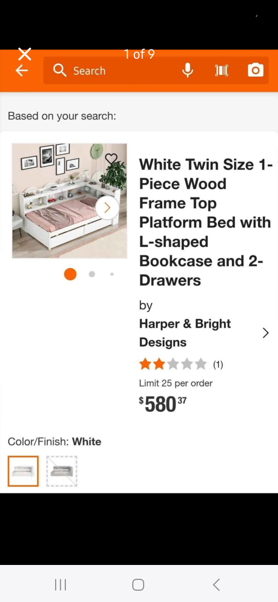 White Corner Bed Frame with drawers - photo 4