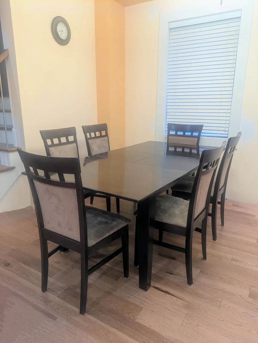 Dining Table with 6 Chairs - Dark Brown thumbnail