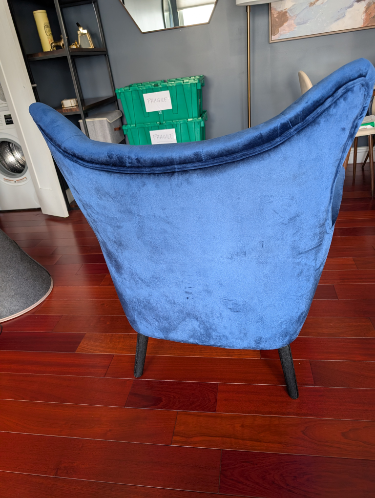 Blue Velvet Accent Chair - photo 3