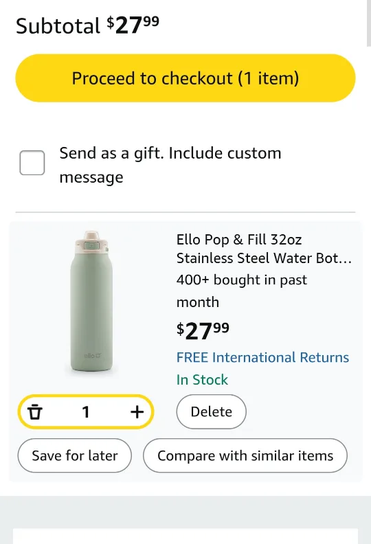 Ello Pop & Fill 32oz Stainless Steel Water Bottle - NEW image indicator(3)