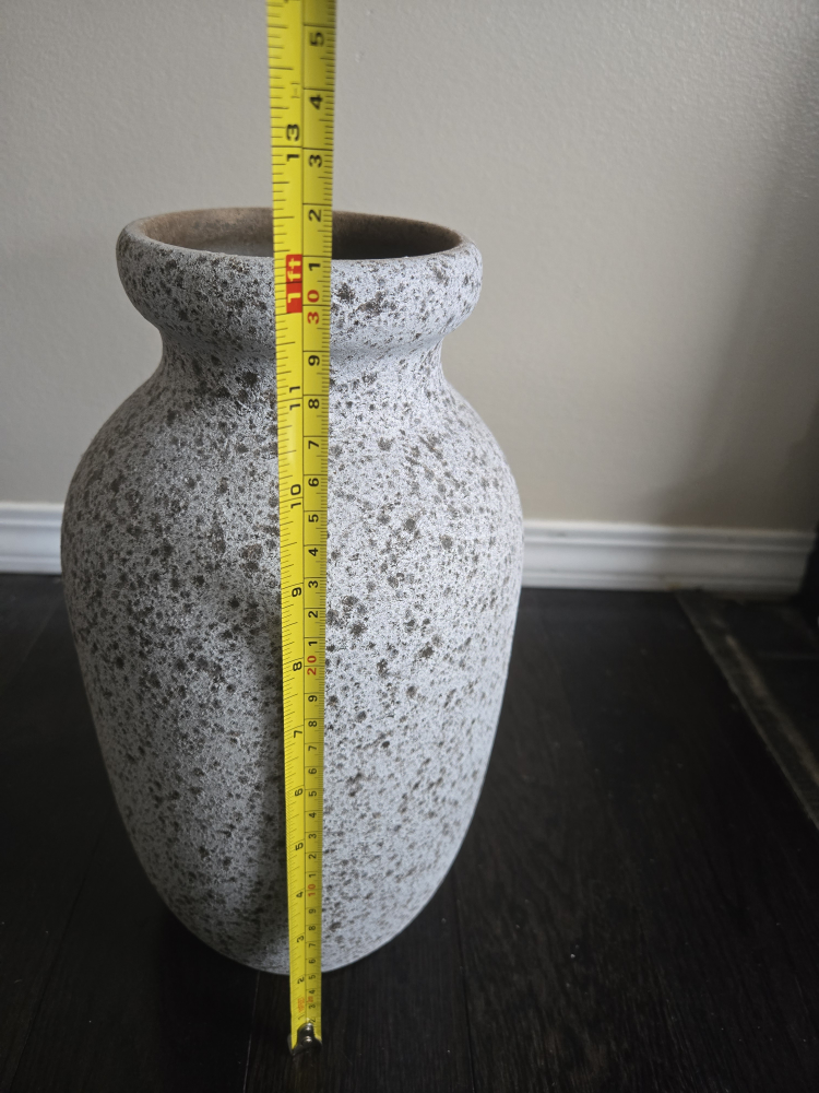 Speckled Grey Ceramic Vase, 13" Tall - photo 4