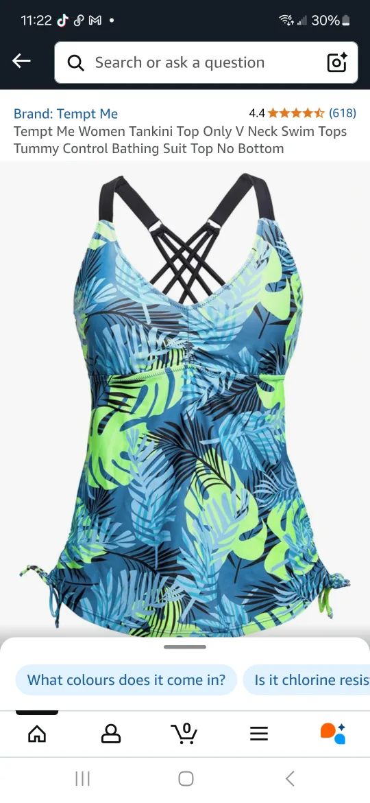 Tempt Me Women's Tankini Swimsuit Top and bottoms thumbnail