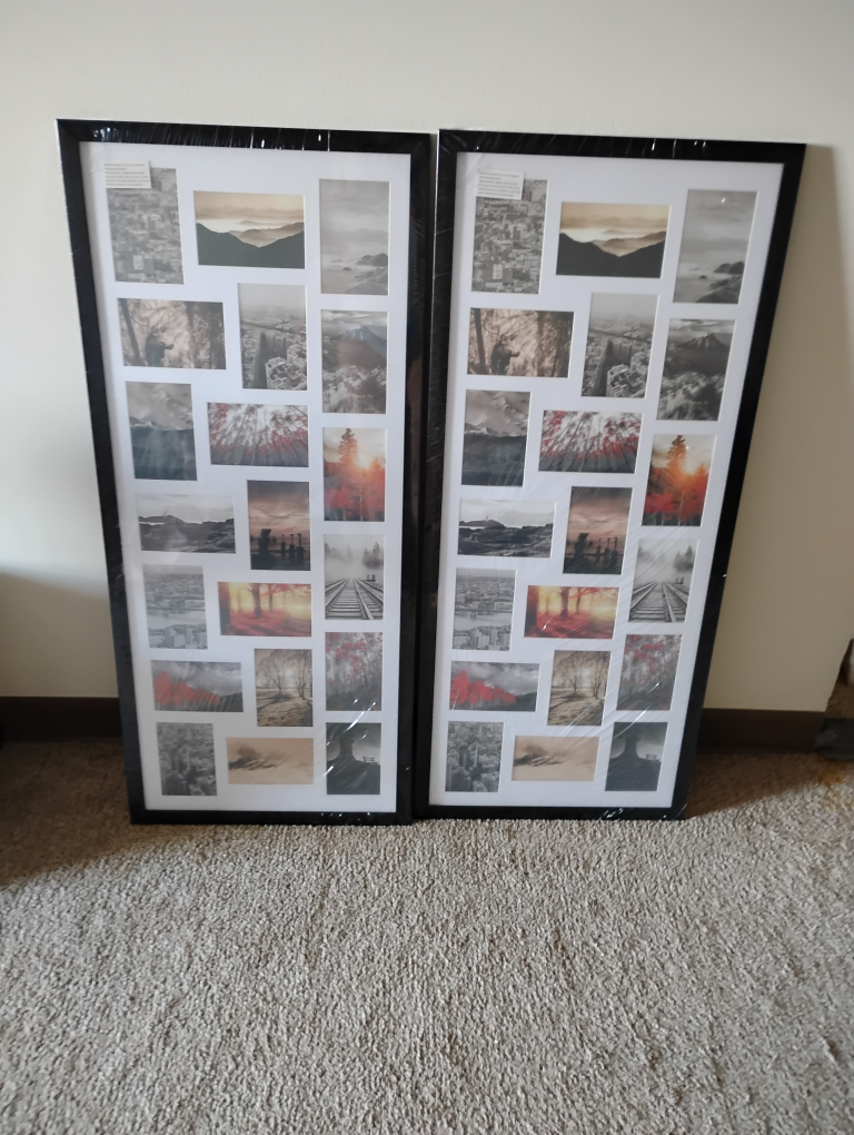 Set of 2 Black Framed Wall Art